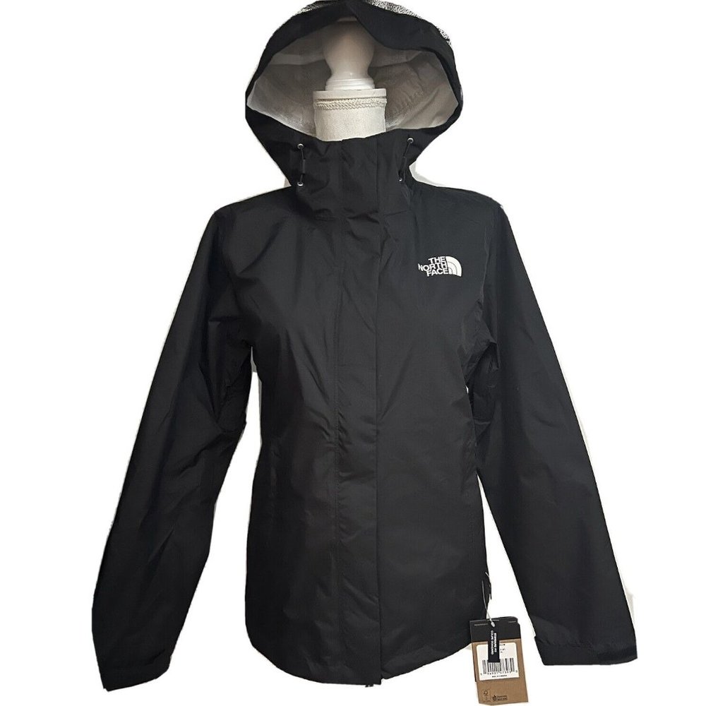 The North Face Venture 2 Black Waterproof Zip Up Hooded Rain Jacket Medium